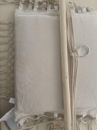 Silla colgante beige de algodón
