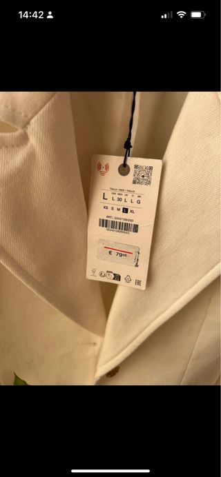 Chaqueta blanca Zara talla M 