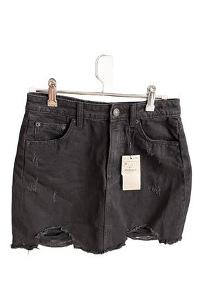 Mini Falda Vaquera Negra Stradivarius S