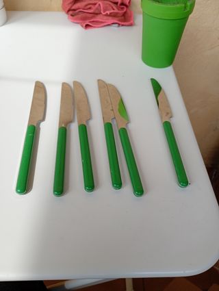 6 Coltelli da Tavola Verdi