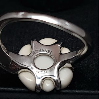 Anillo Chanel Camelia oro blanco 18k - talla 50