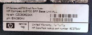 HP Compaq PC Desktop - Pentium Dual Core