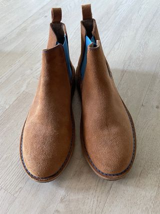 Botines ante marrón-azul mujer