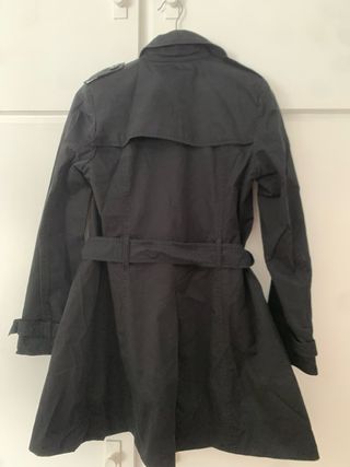 Gabardina negra Blanco