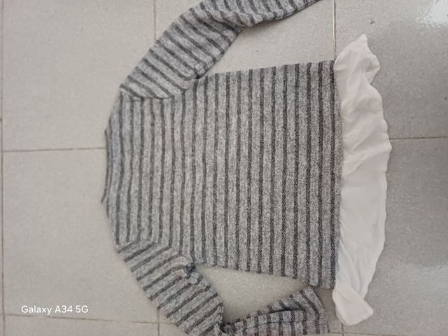 Maglia bambina righe grigio 7 anni