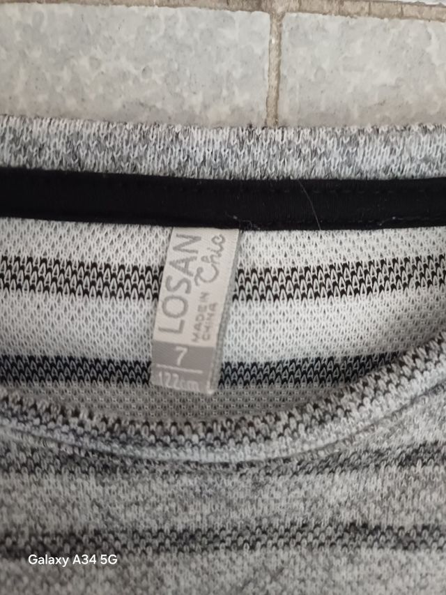 Maglia bambina righe grigio 7 anni