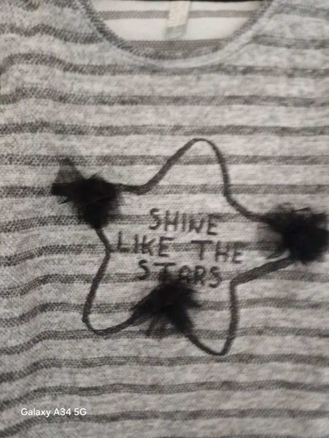 Maglia bambina righe grigio 7 anni