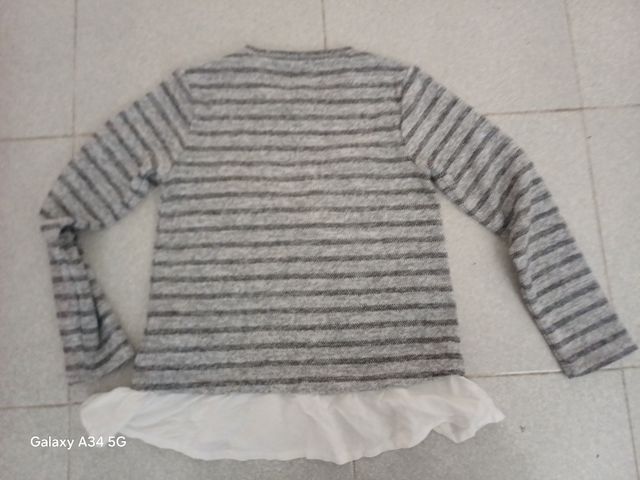 Maglia bambina righe grigio 7 anni