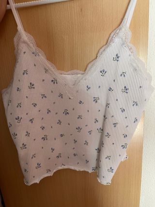 Top blanco flores - Blusa blanca
