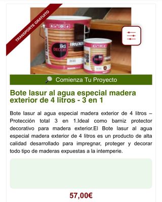 Lasur madera exterior 4L - 3 en 1