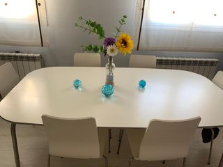 Mesa comedor blanca - 6 sillas