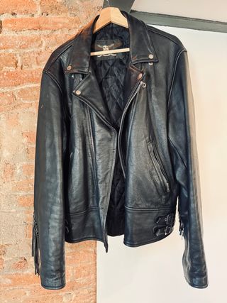 Chaqueta cuero Ashy vintage negra