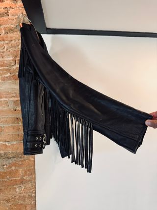 Chaqueta cuero Ashy vintage negra