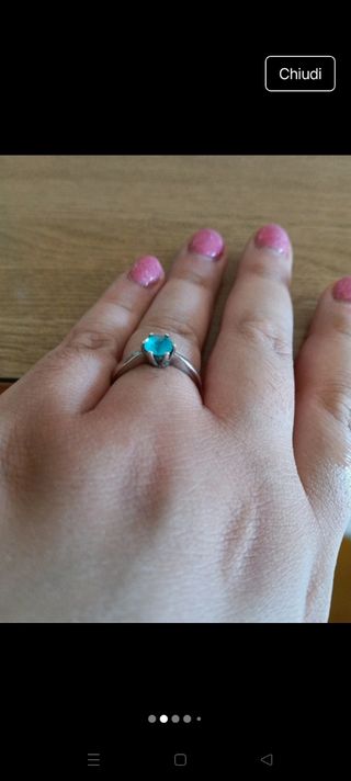 Anello argento topazio turchino