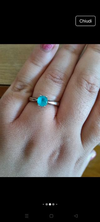 Anello argento topazio turchino