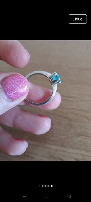 Anello argento topazio turchino