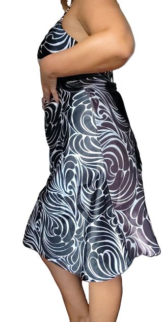 Vestido satén blanco&negro