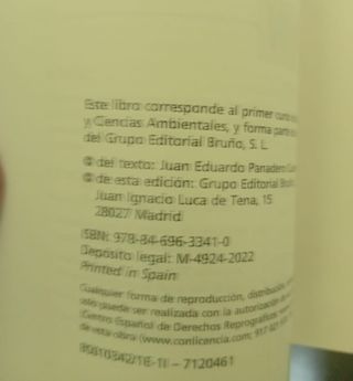 Biología, Geología y Ciencias Ambientales 1 Bac...