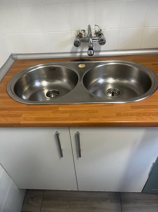 Fregadero doble acero - mueble cocina