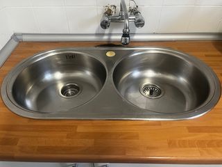 Fregadero doble acero - mueble cocina