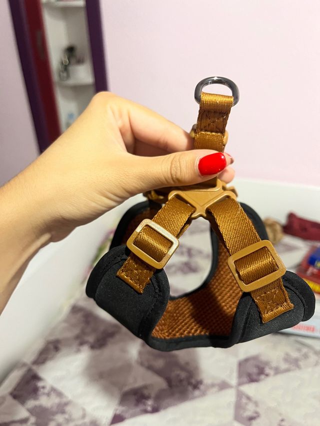 Arnés Perrito XS - Negro y Marrón