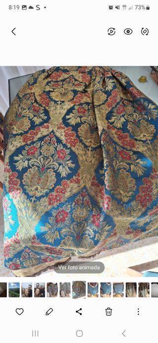 Traje Fallera tela azul y dorada
