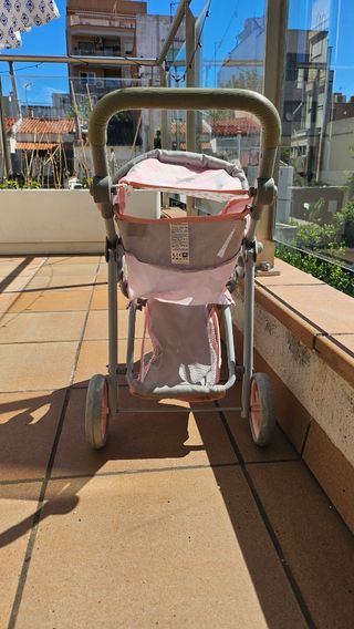 Carrito muñecas plegable rosa eurekakids