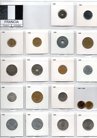 Monedas Francia - 19 piezas