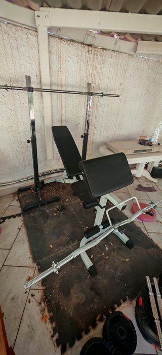 Banco pesas con soporte