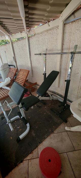 Banco pesas con soporte