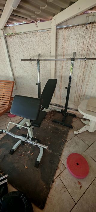 Banco pesas con soporte