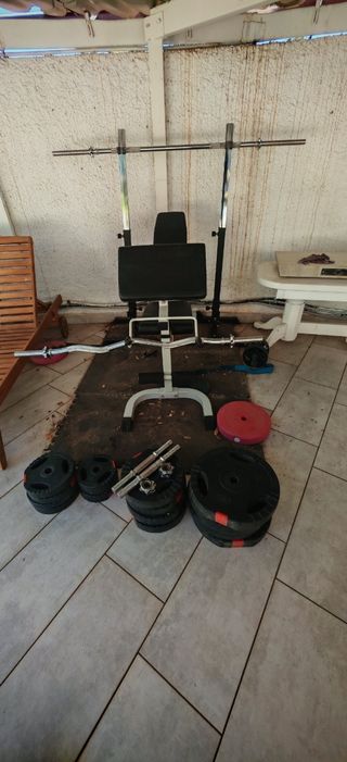 Banco pesas con soporte