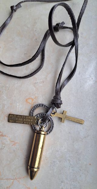 Collana uomo cuoio - ciondoli