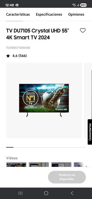 TV Samsung DU7105 Crystal UHD 55" 2024