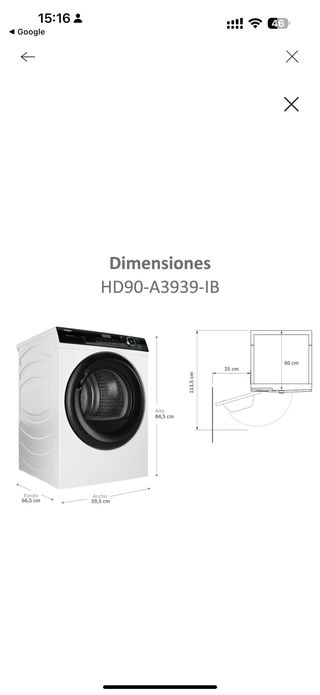 Secadora Haier 9kg - Bomba Calor