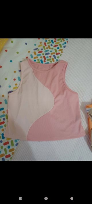 Top crop rosa palo bicolor talla XL