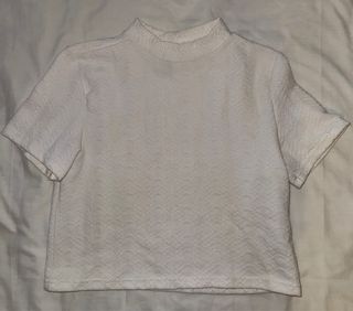 Crop top blanco estampado de H&M