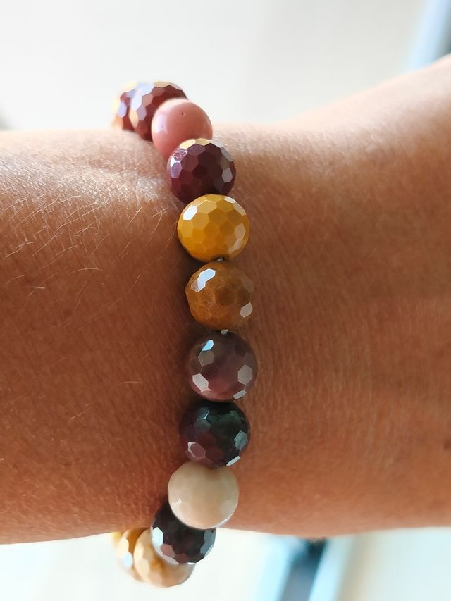 Pulsera Mokaita facetada multicolor