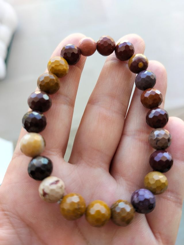 Pulsera Mokaita facetada multicolor