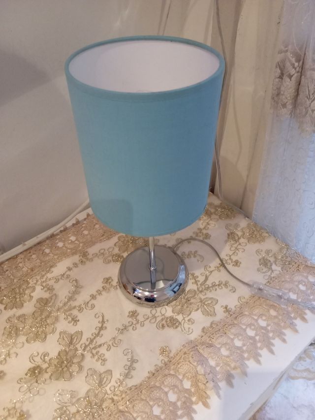 Lampara mesita noche - azul turquesa