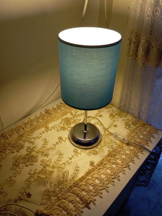 Lampara mesita noche - azul turquesa