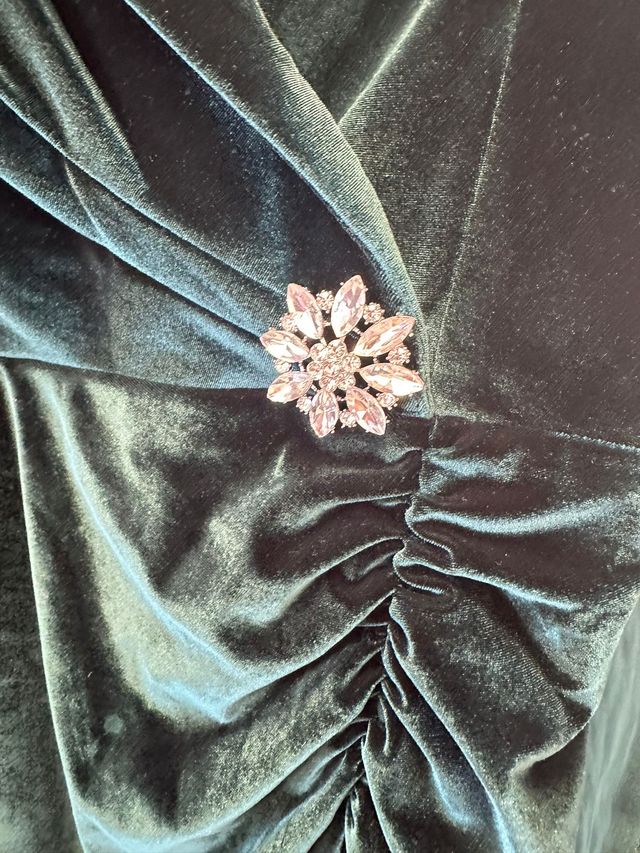 Abito velluto verde SHEIN tg M