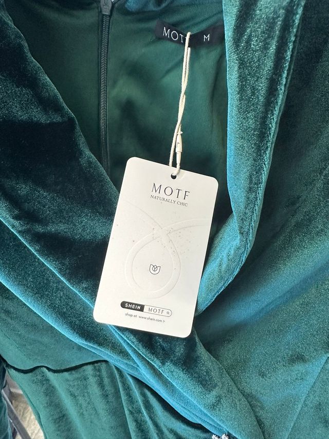 Abito velluto verde SHEIN tg M