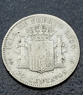 🇵🇷🇪🇸 20 Centavos de Puerto Rico, año 1895