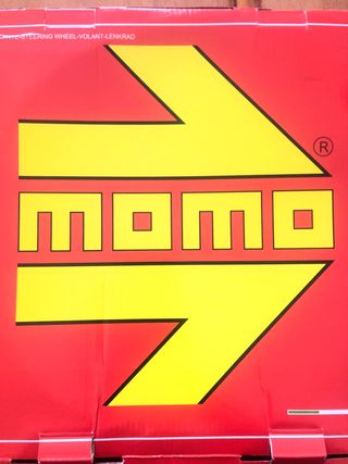 Volante Momo: Cuero/amarillo