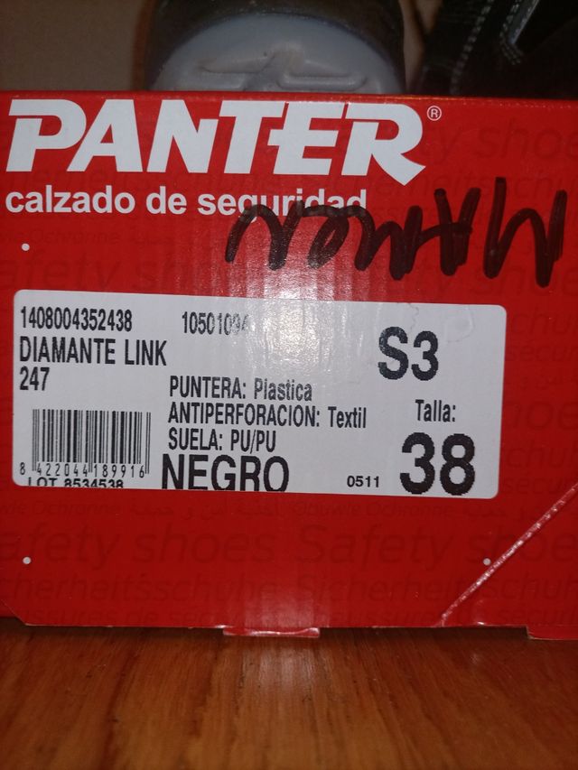 Zapatos, zapatillas de  seguridad S3 - Talla 38