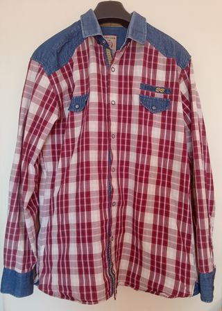 Camisa cuadros roja y azul Talla L