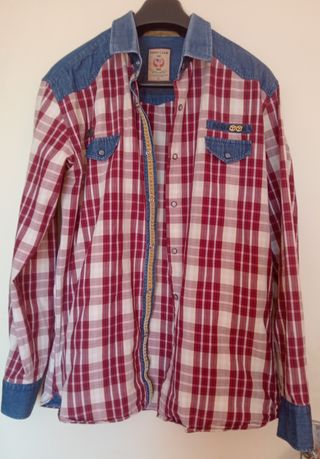 Camisa cuadros roja y azul Talla L