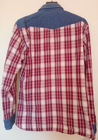 Camisa cuadros roja y azul Talla L