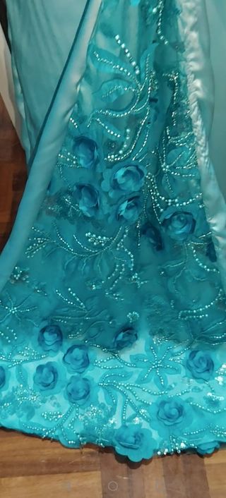 Vestido fiesta niña celeste
